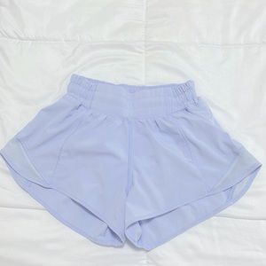 Lululemon Athletica Hotty Hot Low-Rise Lined Short 2.5" in Pastel Blue.